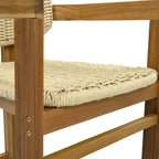GDFStudio Andre Set di 2 Sedie da Esterno in Legno di Acacia e Rattan Intrecciato
