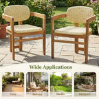GDFStudio Andre Set di 2 Sedie da Esterno in Legno di Acacia e Rattan Intrecciato