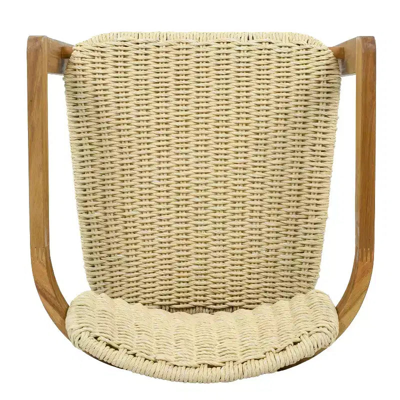 GDFStudio Andre Set di 2 Sedie da Esterno in Legno di Acacia e Rattan Intrecciato