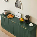JVNOXK Madia moderna ondulata da 67 pollici, armadietto a 6 ante con funzione contenitore, adatta per cucina, camera da letto, soggiorno, Verde