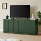 JVNOXK Madia moderna ondulata da 67 pollici, armadietto a 6 ante con funzione contenitore, adatta per cucina, camera da letto, soggiorno, Verde