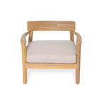 Sedie da club ModernLuxe per esterni in legno di acacia con cuscini beige, sedie da patio ergonomiche con finitura in teak per giardino/patio