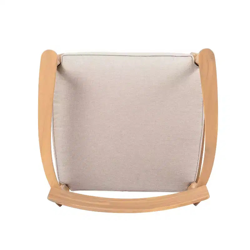Sedie da club ModernLuxe per esterni in legno di acacia con cuscini beige, sedie da patio ergonomiche con finitura in teak per giardino/patio