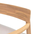 Sedie da club ModernLuxe per esterni in legno di acacia con cuscini beige, sedie da patio ergonomiche con finitura in teak per giardino/patio