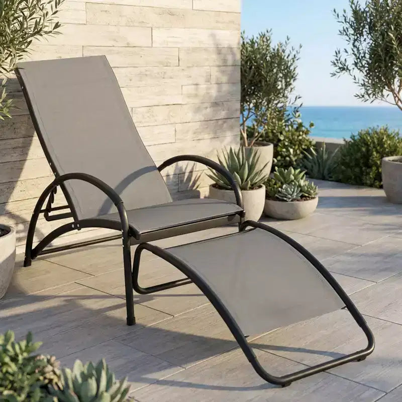 Sedia a Dondolo Convertibile da Esterno Gymax con Schienale Regolabile in 4 Posizioni e Braccioli Ergonomici Curvi