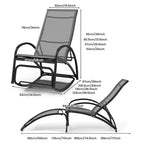Sedia a Dondolo Convertibile da Esterno Gymax con Schienale Regolabile in 4 Posizioni e Braccioli Ergonomici Curvi