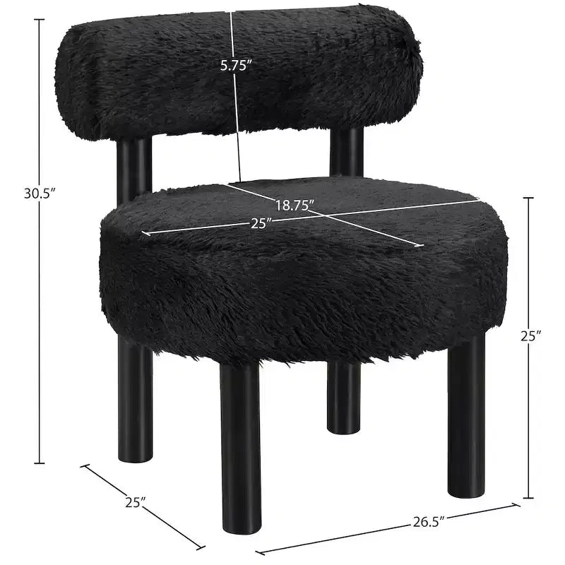Sedia Ambre in tessuto vegano effetto montone di Meridian Furniture