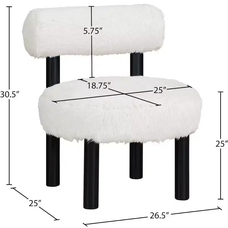 Sedia Ambre in tessuto vegano effetto montone di Meridian Furniture