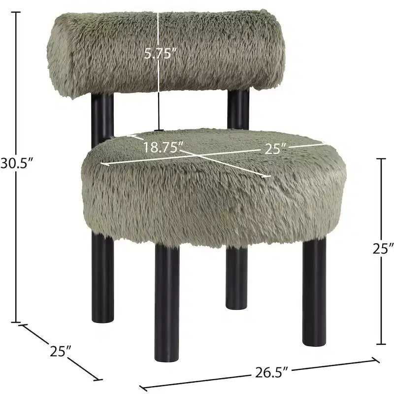 Sedia Ambre in tessuto vegano effetto montone di Meridian Furniture