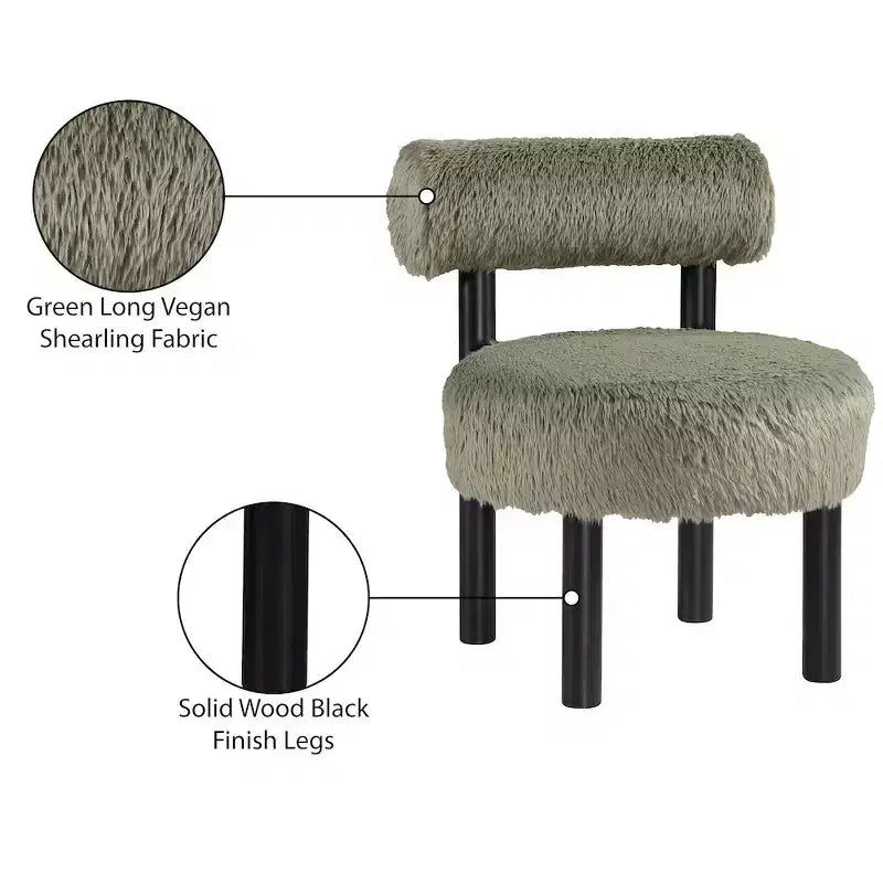 Sedia Ambre in tessuto vegano effetto montone di Meridian Furniture