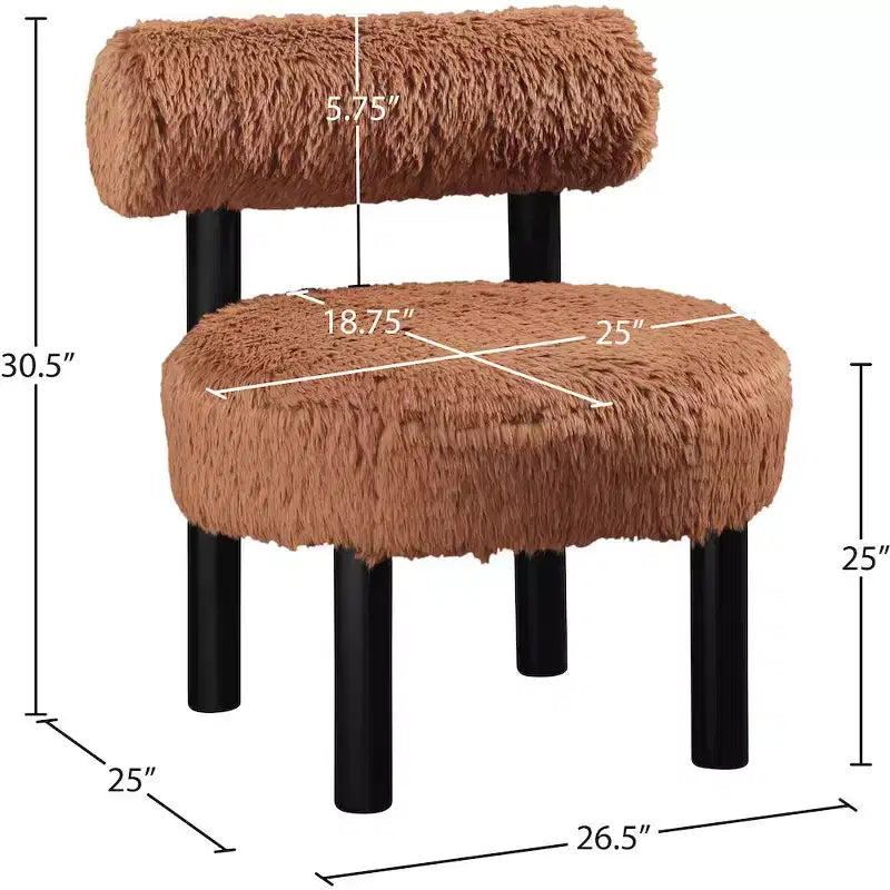 Sedia Ambre in tessuto vegano effetto montone di Meridian Furniture