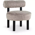 Meridian Furniture Ambre Vegan Shearling Fabric Chair
