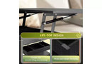 DEXYLLO Coffee Table, Lift Tabletop for Living Room & Dining Table, Lift Coffee Table with 2 Drawers, Large Storage and Open Shelf