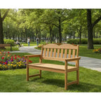 Panca da giardino, panchina da patio in poly wood per 2 persone, divanetto da patio a doghe, panca da portico per tutte le stagioni per patio, cortile e parco giardino