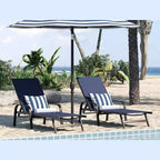 Outdoor Lounge Chair Set of 2,5-Position Reclining Patio Chaise,Breathable Textilene Fabric,Metal Frame, Patio Recliner for Garden, Balcony