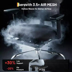 Sedia da ufficio/gaming ergonomica con schienale alto in rete, portata massima 180 kg con braccioli ribaltabili, poggiatesta, supporto lombare e gambe regolabili, reclinabile