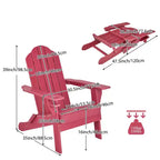 Gymax 1 Sedia Pieghevole Adirondack da Esterno con Design Resistente alle Intemperie e Portabevande Integrato per il Tuo Giardino Blu Navy/Rosso