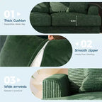 SunnyFurn Divano a Nuvola in Peluche da 218 cm, 3 Posti con Sedute Profonde, 2 Cuscini Rimovibili per Lo Schienale e Cuscini Decorativi per Soggiorno/Camera da Letto/Appartamenti