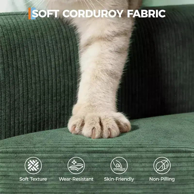 SunnyFurn Divano a Nuvola in Peluche da 218 cm, 3 Posti con Sedute Profonde, 2 Cuscini Rimovibili per Lo Schienale e Cuscini Decorativi per Soggiorno/Camera da Letto/Appartamenti
