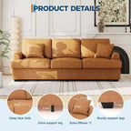SunnyFurn Divano a Nuvola in Peluche da 218 cm, 3 Posti con Sedute Profonde, 2 Cuscini Rimovibili per Lo Schienale e Cuscini Decorativi per Soggiorno/Camera da Letto/Appartamenti