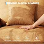 SunnyFurn Divano a Nuvola in Peluche da 218 cm, 3 Posti con Sedute Profonde, 2 Cuscini Rimovibili per Lo Schienale e Cuscini Decorativi per Soggiorno/Camera da Letto/Appartamenti