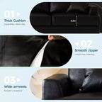 SunnyFurn Divano a Nuvola in Peluche da 218 cm, 3 Posti con Sedute Profonde, 2 Cuscini Rimovibili per Lo Schienale e Cuscini Decorativi per Soggiorno/Camera da Letto/Appartamenti