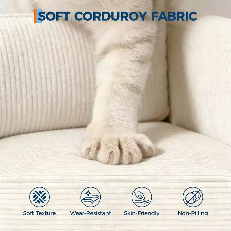 SunnyFurn Divano a Nuvola in Peluche da 218 cm, 3 Posti con Sedute Profonde, 2 Cuscini Rimovibili per Lo Schienale e Cuscini Decorativi per Soggiorno/Camera da Letto/Appartamenti