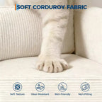 SunnyFurn Divano a Nuvola in Peluche da 218 cm, 3 Posti con Sedute Profonde, 2 Cuscini Rimovibili per Lo Schienale e Cuscini Decorativi per Soggiorno/Camera da Letto/Appartamenti