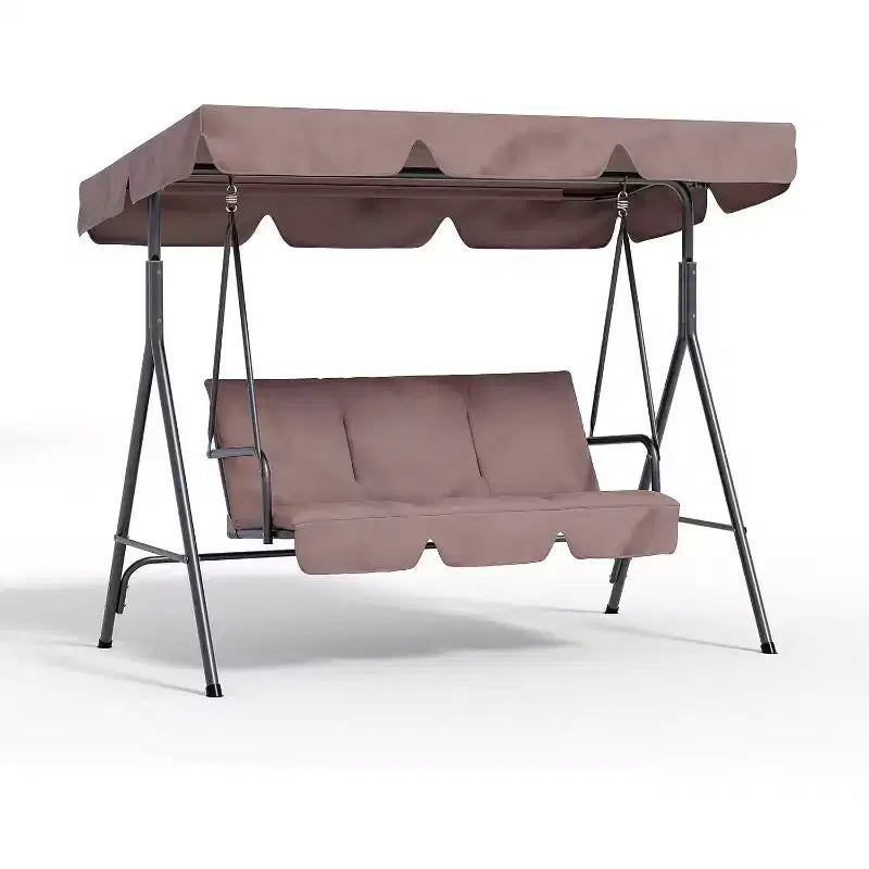 Dondolo da portico LinTimes con supporto e tettuccio regolabile, capacità 270 kg, telaio in metallo verniciato a polvere, tessuto resistente all'acqua per patio, giardino