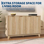 LinTimes 55 Fluted Sideboard Cabinet with Adjustable Shelves, Modern Storage for Living Room, Kitchen, Entryway