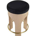 Meridian Furniture Bocceli Natural Finish Velvet Upholstered Counter Stool