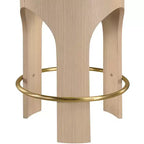 Meridian Furniture Bocceli Natural Finish Velvet Upholstered Counter Stool