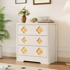 Cassettiera boho in rattan, cassettiera alta in legno a 5 cassetti per camera da letto, armadio, cameretta, soggiorno, finitura naturale