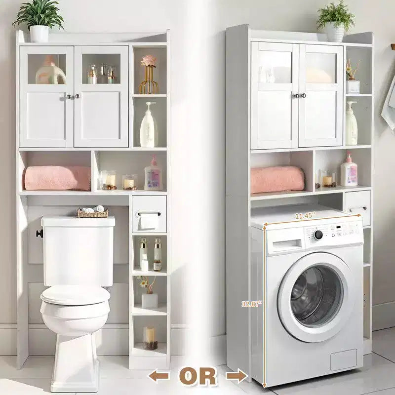White Toilet Cabinet Rack