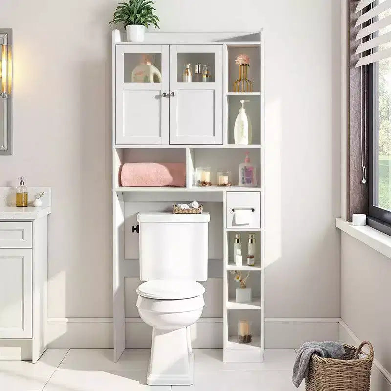 White Toilet Cabinet Rack