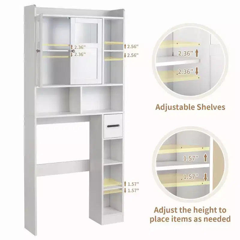 White Toilet Cabinet Rack