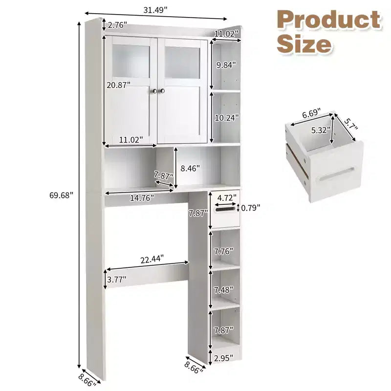 White Toilet Cabinet Rack