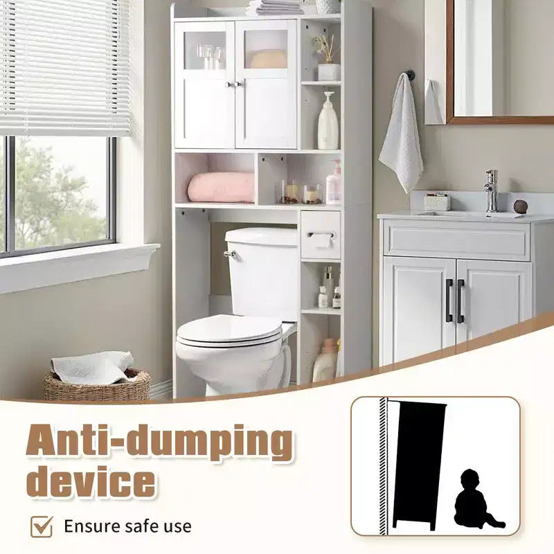 White Toilet Cabinet Rack