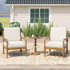 ModernLuxe Patio Accent Chair Outdoor Loveseat Club Chair Lounge Sofa Armchair with Soft Waterproof Cushion & Weather-Resistant Frame