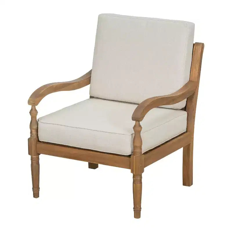 ModernLuxe Patio Accent Chair Outdoor Loveseat Club Chair Lounge Sofa Armchair with Soft Waterproof Cushion & Weather-Resistant Frame