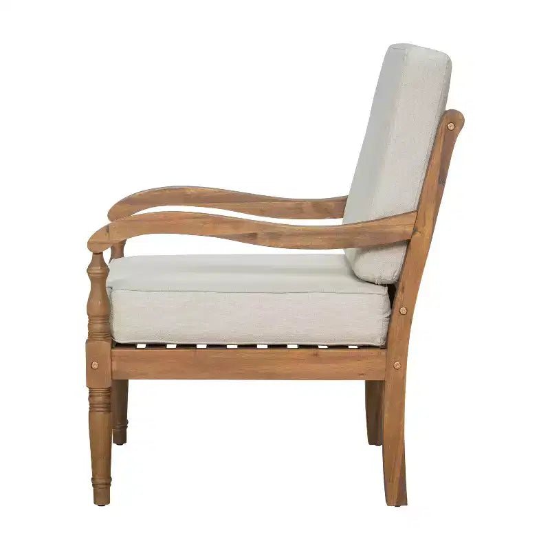 ModernLuxe Patio Accent Chair Outdoor Loveseat Club Chair Lounge Sofa Armchair with Soft Waterproof Cushion & Weather-Resistant Frame