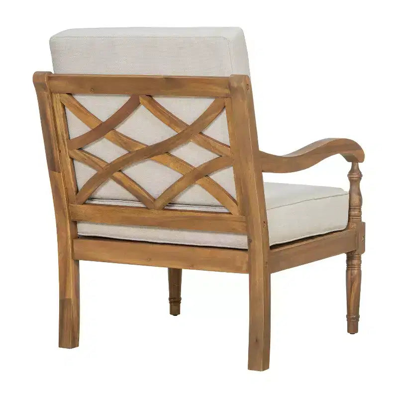 ModernLuxe Patio Accent Chair Outdoor Loveseat Club Chair Lounge Sofa Armchair with Soft Waterproof Cushion & Weather-Resistant Frame