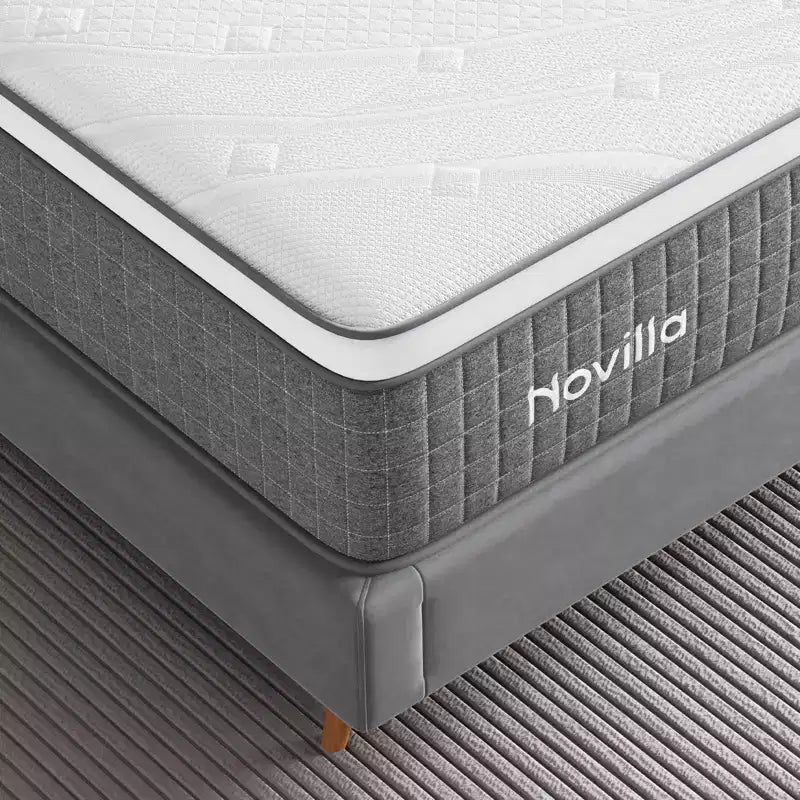 Novilla 10/12/14 inch Cooling Gel Memory Foam Hybrid Mattress, In a Box Medium Firm for Pressure Relief
