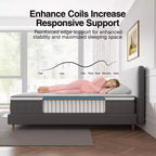 Novilla 10/12/14 inch Cooling Gel Memory Foam Hybrid Mattress, In a Box Medium Firm for Pressure Relief