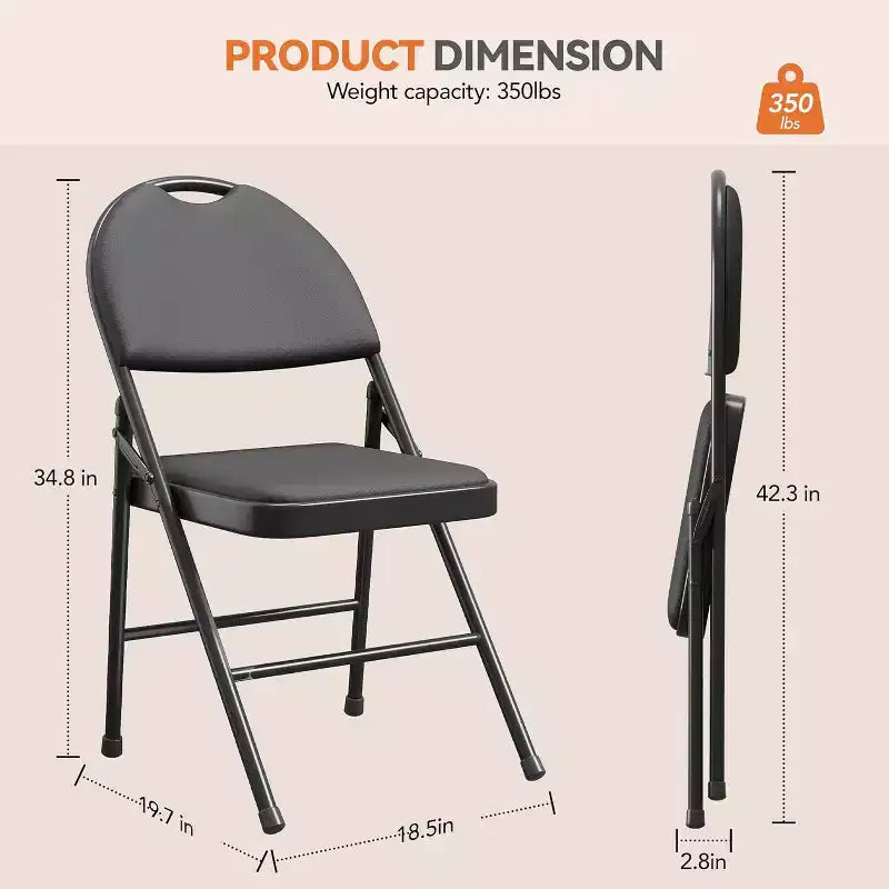 Set di 4 sedie pieghevoli GustoWave per interni ed esterni, sala, ristorante, patio