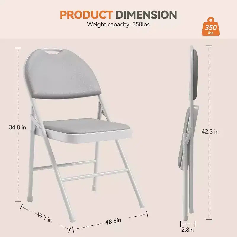 Set di 4 sedie pieghevoli GustoWave per interni ed esterni, sala, ristorante, patio