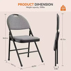 GustoWave 4-Piece Folding Chair Set for Indoor and Outdoor, Room, Restaurant, Patio, Black