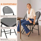GustoWave 4-Piece Folding Chair Set for Indoor and Outdoor, Room, Restaurant, Patio, Black
