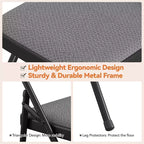 GustoWave 4-Piece Folding Chair Set for Indoor and Outdoor, Room, Restaurant, Patio, Black
