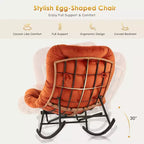 GustoWave Cozy Papasan Rocking Sofa Chair with Extendable Footrest for Porch, Lawn, Bedroom and Living Room